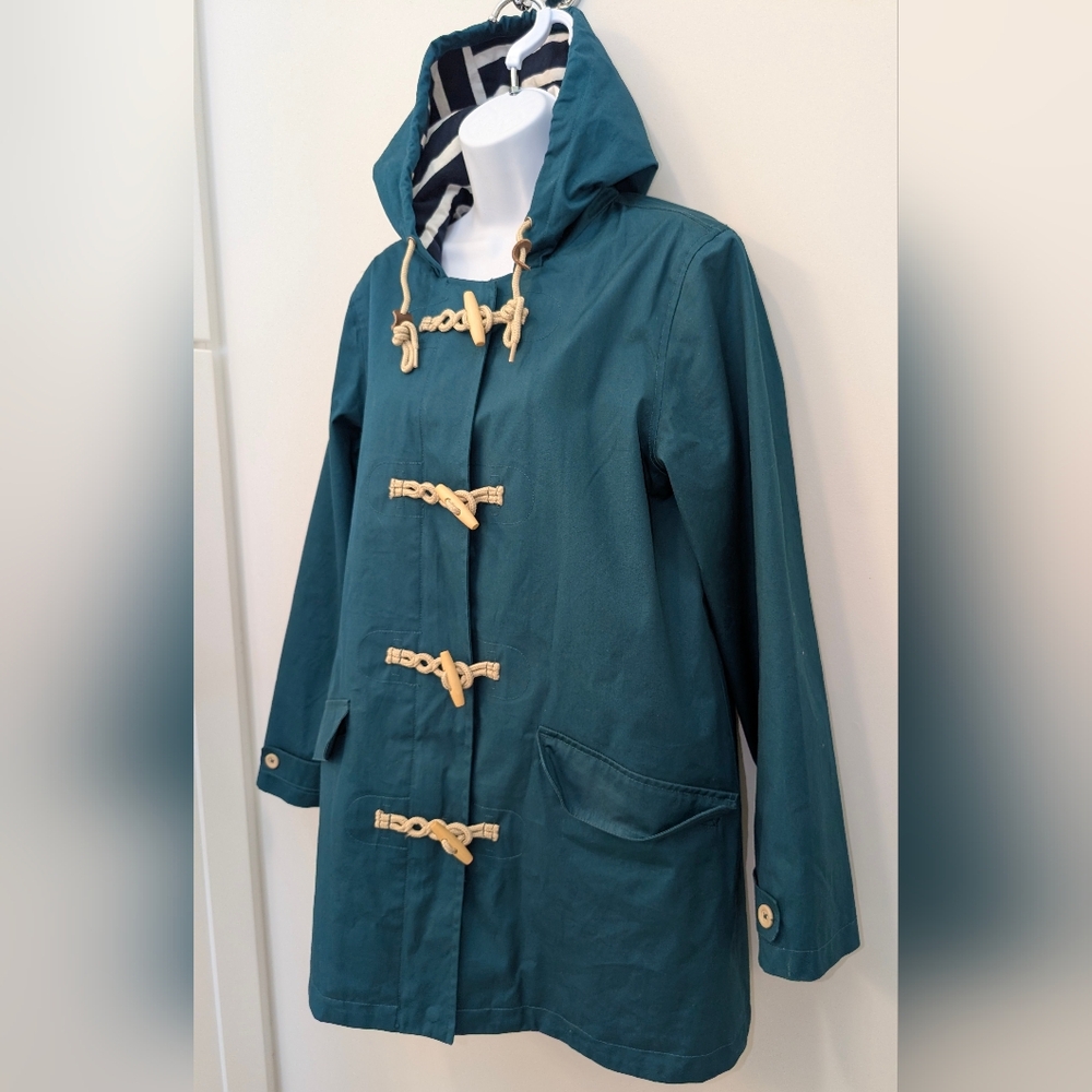 Women's Seasalt Cornwall Long Seafolly Jacket Rain Coat Emerald Green UK 14 (10)